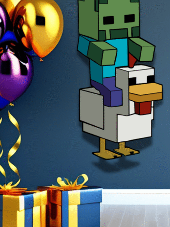 Pixel Art Chicken Jockey: Gamer Clipart SVG PNG Bundle