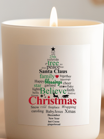 Christmas Tree Word Cloud SVG Bundle, Holiday Typography (Digital Download)