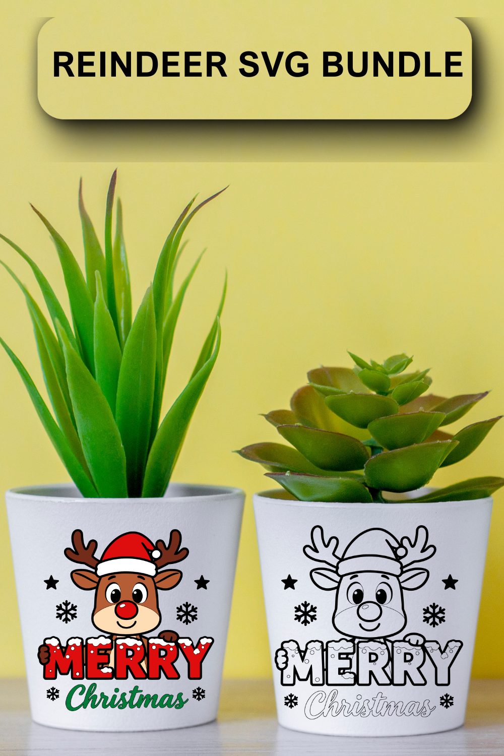 Reindeer Rudolph Clipart Bundle for Cricut and Silhouette - Image 2