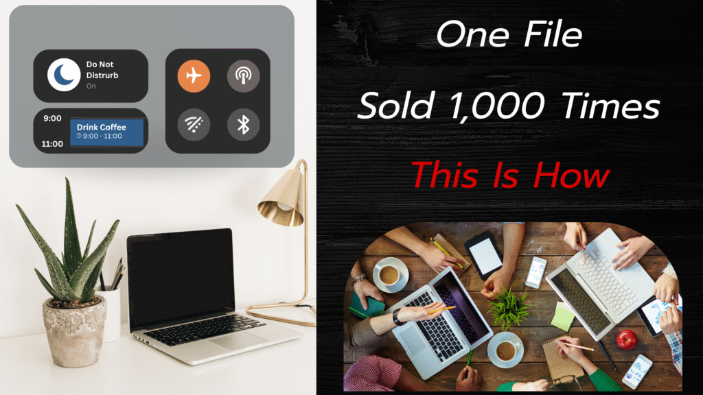 Etsy shop dashboard showing passive income from digital downloads and SVG files work from home 2026
