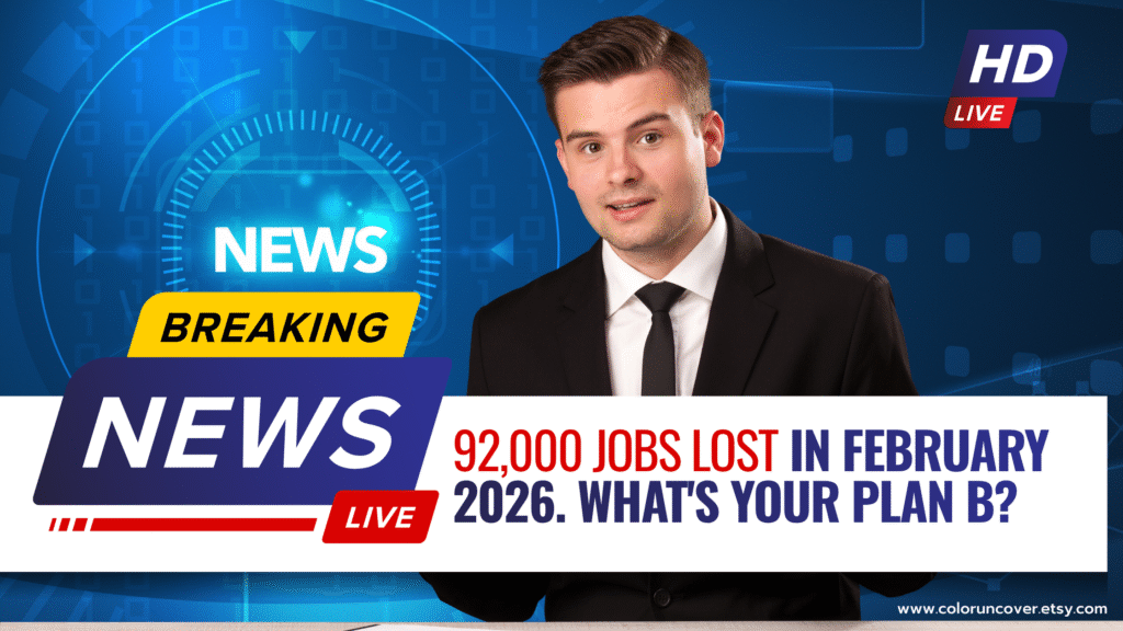 breaking news 92000 jobs lost 2026 digital side hustle work from home passive income SVG Etsy