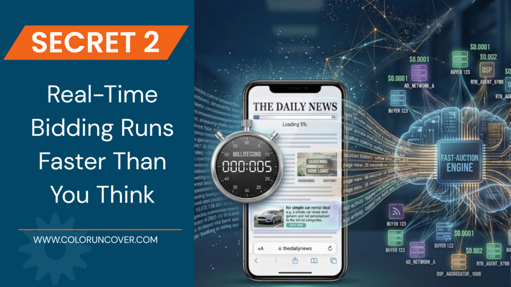 Millisecond auction engine stopwatch displaying data auctions firing during web page loading instead of phone listening.