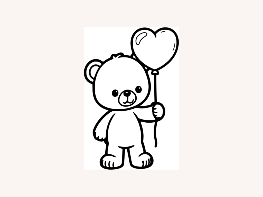 Preview of Teddy bear with balloon SVG